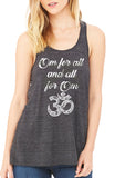 Women's Flowy Racerback Tank Om for all and all for one Meditation Peace Zen Boho TSB1463