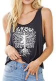 Women's Flowy Boxy Tank Grow Yoga Tree Buddha Meditation Pose zen TSB1473