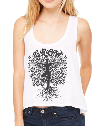 Women's Flowy Boxy Tank Grow Yoga Tree Buddha Meditation Pose zen TSB1473