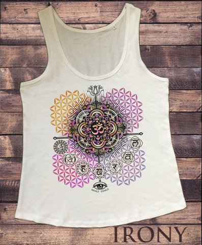 Women's Vest OM Chakra Symbols Geometric Design TW1751