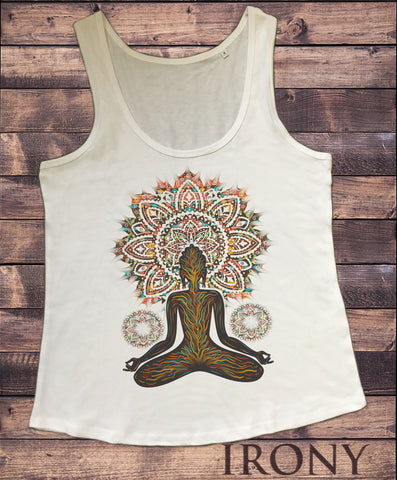 Women's Vest Aztec Yoga Top Buddha Chakra Meditation Zen Print TWA1753