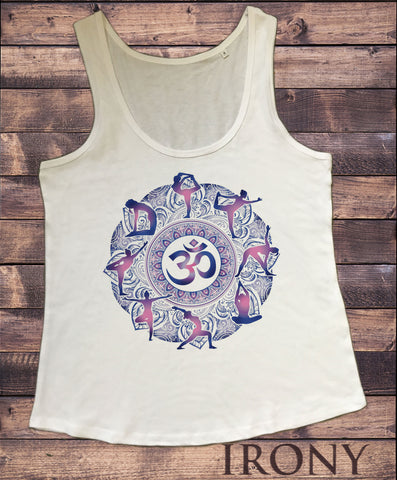 Women's Vest Om Aum Yoga aztec flowers India Zen Print TWA1805