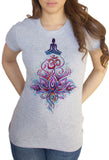 Women’s T-shirt Illustrated Buddha Meditation Yoga Lotus Om Motif Print TS1163