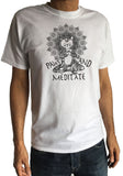 Men’s T-Shirt Yoga Cat Paws and Meditate - Lotus Meditation Cat Pose Print TS1382