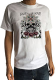 Men’s T-Shirt Skulls Gothic Faith and Love Colourful Print TS1540