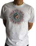 Mens T-shirt Om Ying Yang Art Tapestry Ethnic Zen India TS1777