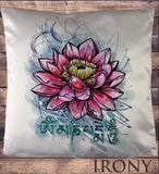 Irony Cushion Cover 34x35cm Beautiful Lotus Tropical Floral Zen Ethical Cushion Cover CUS837