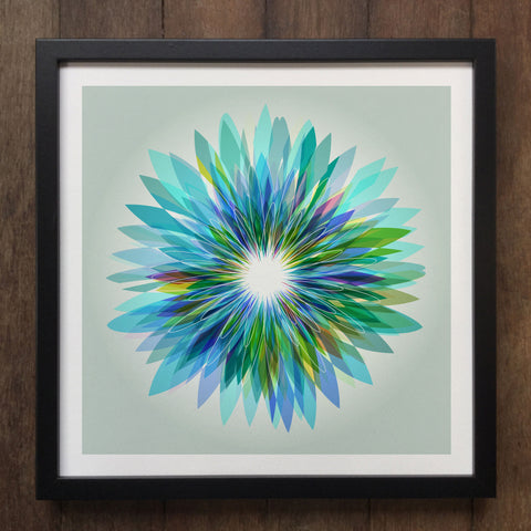 Irony Framed Art Abstract Spiral shapes - Geometrical Framed Art Print Geo-ART99