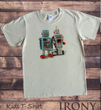 Irony T-shirt 9-11yrs / Kiwi / 100% Cotton Kids T-Shirt Tin Robot Godzilla Top Fashionable Toy Funny Japanese Swag KDSI10