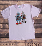 Irony T-shirt 9-11yrs / Light Pink / 100% Cotton Kids T-Shirt Tin Robot Godzilla Top Fashionable Toy Funny Japanese Swag KDSI10