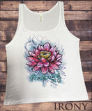 Irony T-shirt Jersey Tank Top Beautiful Lotus Tropical Floral Zen Ethical Print JTK837