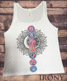 Irony T-shirt Jersey Tank Top Buddha Coloured Chakra Symbols Colourful Glow symbols JTK767