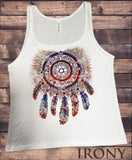 Irony T-shirt Jersey Tank Top Spiral Red Indian Tribal Native American Feathers Culture Novelty JTK740