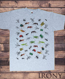 Irony T-shirt Men’s Tee Creepy Crawlers- Insects All Over- Ladybird, Spiders, Bugs TS738