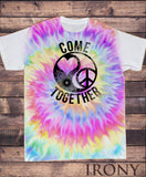 Irony T-shirt Men's Tie Dye Top "Come Together" Love Heart and Peace CND icon SUB720