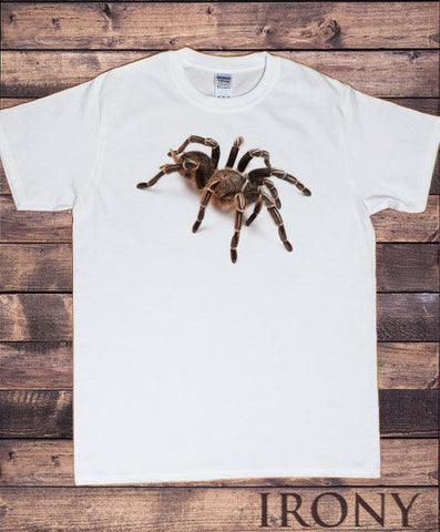 Irony T-shirt Men’s White Halloween Scary Spider-Spooky 3D Tarantula- Horror T-Shirt TS264