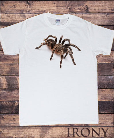 Irony T-shirt Men’s White Halloween Scary Spider-Spooky 3D Tarantula- Horror T-Shirt TS264