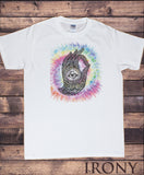 Irony T-shirt Men’s White T-Shirt Dye Chakra Meditation Hobo Boho Peace Hamsa Hand Of Fatima Eye Palm TSL7