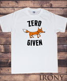 Irony T-shirt Men's White T-Shirt Fox Iconic Print "Zero FOX Given" Funny Sarcastic Print TS803