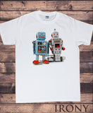 Irony T-shirt Men’s White T-Shirt Tin Robot  Godzilla Top Fashionable Toy Funny Japanese Swag Print TSI10