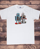 Irony T-shirt Men's White T-shirt Tin T Robot Godzilla Top Fashionable Funny Swag Print TSI10