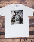 Irony T-shirt Men's White T-shirt with Colonial Soldier Monkey Print TSD13