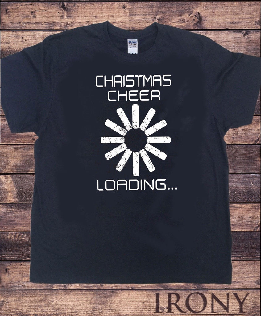 Irony T-shirt Mens Black T-Shirt Christmas Cheer Loading Amazing Quality TS231
