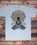 Irony T-shirt Mens Grey T-Shirt Aztec Yoga Buddha Chakra Meditation Zen hobo Peace Print TSA20