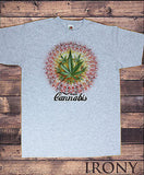 Irony T-shirt Mens Grey T-shirt Enjoy Cannabis  Weed Cool Funny Novelty Print