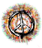 Irony T-shirt Mens Hipster Peace Sign T-shirt Military CND Dye Peace Logo Retro TSQ2