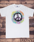 Irony T-shirt Mens Hipster Peace Sign T-shirt Military CND Peace Logo Retro Antiwar Hippy TSL3