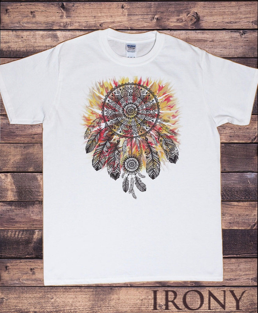Irony T-shirt Mens Tribal Red Indian Native American Feathers Culture T-Shirt Novelty TSK8