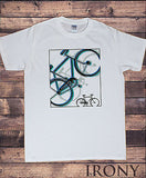 Irony T-shirt Mens White T-shirt Graphical Bicycle Sporty Novelty Print