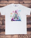 Irony T-shirt Mens White T-Shirt Om Aum Jade Flame Buddha Meditation Tie Die Print TS284