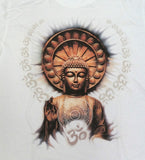 Irony T-shirt Mens White T-shirt Om Aum Yoga Buddha Chakra Meditation Zen Hobo Boho-Peace TSA7