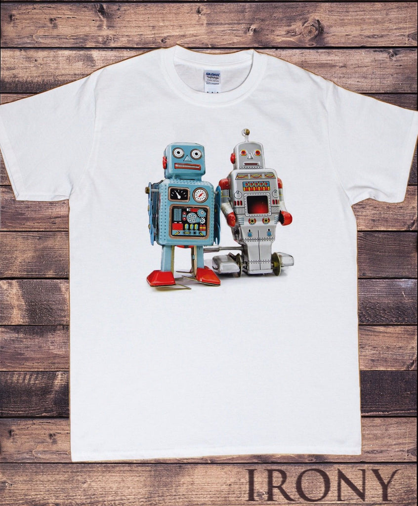 Irony T-shirt Mens White Tokyo T-shirt Tin Robot Tshirt Godzilla Fashionable Toy Funny TSI10