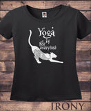 Irony T-shirt S / Black/white Women’s T-Shirt "Yoga is for everyone" Yoga Cat- Yogaholic Print TS779