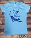 Irony T-shirt S / Blue/navy Women’s T-Shirt "Yoga is for everyone" Yoga Cat- Yogaholic Print TS779