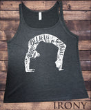 Irony T-shirt S / Dark Heather Grey Jersey Tank Top Om Yoga "Always Believe In Yourself" Spiritual Meditation Pose JTK616