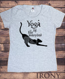 Irony T-shirt S / Grey/black Women’s T-Shirt "Yoga is for everyone" Yoga Cat- Yogaholic Print TS779