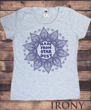 Irony T-shirt S / Grey Women’s T-Shirt Made From Star Dust Flowery icon Print TS727