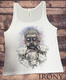 Irony T-shirt S Jersey Tank Top Buddha Face Flower Om Asum Yoga Chakra Meditation India Zen Print JTKA17