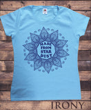 Irony T-shirt S / Light Blue Women’s T-Shirt Made From Star Dust Flowery icon Print TS727