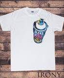 Irony T-shirt S Men’s White T-Shirt "Make Art, Not War" Spray Paint Can Graffiti Art TS791