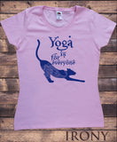 Irony T-shirt S / Pink/navy Women’s T-Shirt "Yoga is for everyone" Yoga Cat- Yogaholic Print TS779