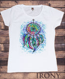 Irony T-shirt S / White Women’s T-Shirt Dream Catcher Tribal Red Indian Native American Feathers Effect TS859