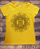 Irony T-shirt S / Yellow Women’s T-Shirt Made From Star Dust Flowery icon Print TS727