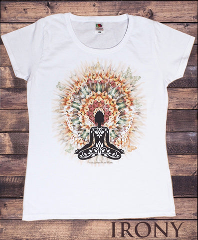 Irony T-shirt Women Aztec Yoga Top Buddha Chakra Meditation Hobo Boho Peace T-shirt TSC15