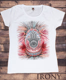 Irony T-shirt Women's T-Shirt Beautiful Hamsa Hand Meditation Breathe Spiritual Zen Print TS703