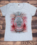 Irony T-shirt Women's T-Shirt Beautiful Hamsa Hand Meditation Breathe Spiritual Zen Print TS703